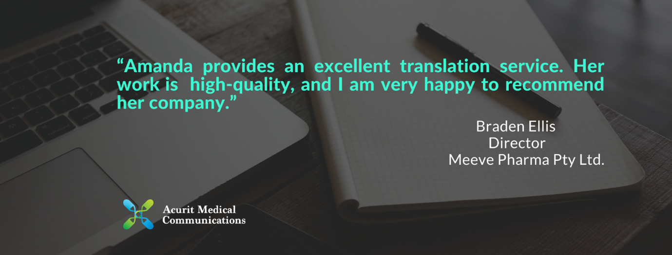client testimonial medical translation Meeve Braden Ellis